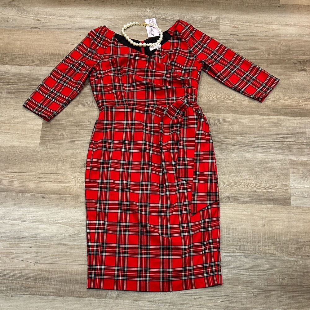 Red Plaid Women's Dress